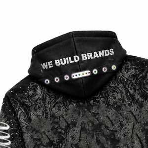 Custom Black Graphic Rhinestone Zipper Hoodie Trendy Streetwear Design Embellished Details Full <b>Zip</b> Stylish Wear For Unisex - Product Image 5