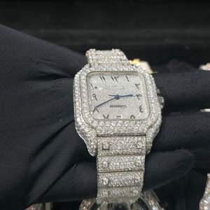 Factory High End Luxury Moissanite Diamond Square <b>Watch</b> Custom Stainless Steel Premium Hip Hop <b>Mechanical</b> Auto Movement 10 Bar - Product Image 3