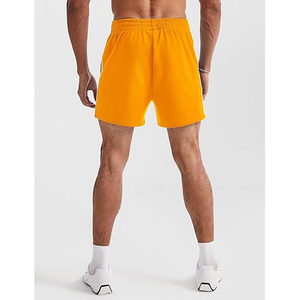 LEAFITS Short de sport jaune pour homme avec bandes latérales blanches, taille élastique, coupe-vent, respirant, en polyester pour l'entraînement et le fitness - Product Image 5