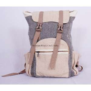 Mochila Artesanal Unisex de Tamaño Mediano, 100% Algodón, Estilo Vintage, Ligera, 20L, Cierre de Cremallera y Hebilla, con Logotipo Artesanal, para Viajes - Product Image 6