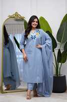 Ensemble Kurti Sharara brodé rose, tenue traditionnelle pour femmes musulmanes, haut long, broderie florale, vêtements de détente