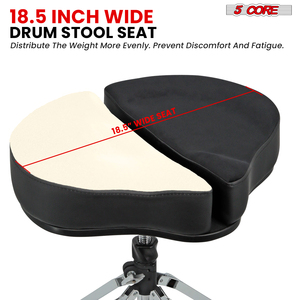 Soporte para Tambor de Acero de 6 Pulgadas 5 Core DS GT BLK-VEL con Respaldo Acolchado Dividido, 4 Patas, Asiento Ajustable, Incluye 2 Baquetas - Product Image 5