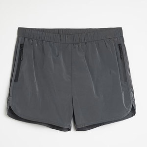 Men's Solid Color Quick Dry Sport <b>Shorts</b> <b>With</b> <b>Zip</b> <b>Pockets</b> Elastic Waist Mid Length Woven Polyester Fabric - Product Image 1