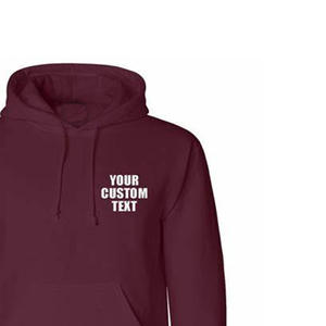 Sudadera con Capucha para Hombre, Impresión Digital con Texto Personalizado, Color Granate, Algodón, Estilo Moderno e Informal - Product Image 6