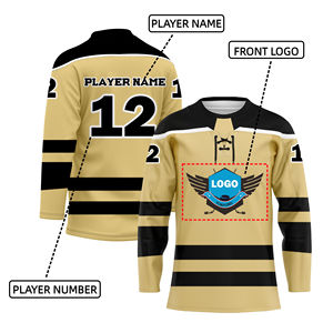 Jersey de Hockey sobre Hielo Personalizado con Impresión por Transferencia de Calor, Manga Corta, Transpirable, con Nombre del Equipo, Proveedor Mayorista OEM - Product Image 6