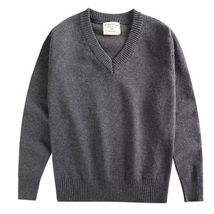 Pull-over personnalisé à manches longues et col en V unisexe 100% coton pour enfants, uniforme scolaire, hauts d'été - Product Image 3