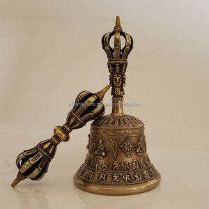Campana Dorje Tibetana Tradicional de Bronce, Hecha a Mano, Ecológica, para Meditación, Oración y Rituales Budistas - Product Image 6