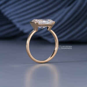 Anillo de Moissanita de Corte Radiante de Lujo para Mujer, Plata de Ley S925, Joyería de Compromiso y Boda, Chapado en Oro Amarillo, 4.52ct - Product Image 4