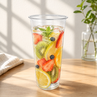 Gobelet en plastique PP polypropylène transparent, fin et haut, durable, 22 oz, 6,5 g, pour la bière, fabriqué en Indonésie