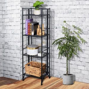 4-Tier Black Folding Metal Shelf Unit - Product Image 2
