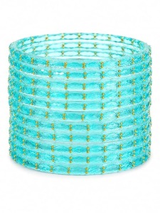 Ensemble de bracelets en verre brillant coloré de qualité export, style goutte de pluie, pour festivals et soirées, à vendre - Product Image 3
