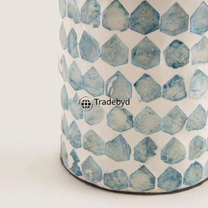Porte-bougie artisanal de qualité supérieure, fait main, avec incrustation de nacre, décoration d'intérieur par Tradebyd - Product Image 4