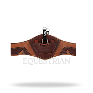 Cincha de salto de cuero para caballo con protector de vientre para equitación - Product Image 3