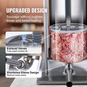 Insaccatrice Elettrica con Motore da 400W e Controllo della Velocità Continuo, Insaccatrice Verticale per Carne con Capacità di 25L/55LBS, Pedale Sicuro per Alimenti - Product Image 3