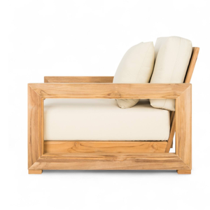 Canapé de jardin extérieur en teck, finition naturelle et design minimaliste, avec matériaux durables pour mobilier de restaurant - Product Image 4