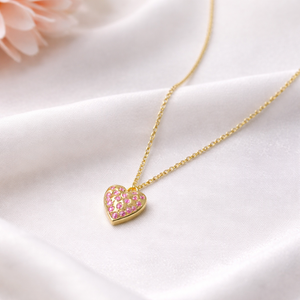 Collier délicat fait main en argent sterling 925 avec pendentif cœur rubis - Cadeau de la Saint-Valentin pour elle - Product Image 3