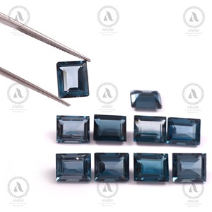 Natural <b>London</b> Blue Topaz Loose Gemstone 8*10 mm Baguette Cut Deep Blue Topaz AAA Quality Faceted Gem for Fine Jewelry Ring - Product Image 1
