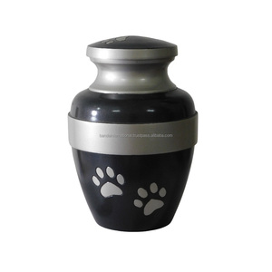 Urnas para mascotas de cremación de aluminio de alta calidad con Peltre estampado de pata y urnas funerarias de Metal con acabado de Color Cylate para cenizas humanas - Product Image 1