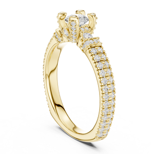 แหวนเพชรทรงกลมเพาะเลี้ยงในห้องปฏิบัติการ ทอง 14K 18K ประดับเพชรเดี่ยว ล้อมเพชรแบบซ่อน 1.20 กะรัต DEF VVS ฝังเพชรแบบ Pave ดีไซน์ยุโรป เครื่องประดับชั้นดี แหวนแต่งงาน ODM - Product Image 4