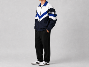Wholesale Customizable <b>Racer</b> Starter Windbreaker <b>Jacket</b> Windproof Sporty Turn down collar Quarter-Zip Loose fit custom logos - Product Image 2