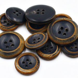 Wholesale High Quality 4-hole Resin Buttons 12.5mm Real Buffalo Horn Button for <b>Coats</b> Jeans Workwear Outdoor Apparel - Product Image 4