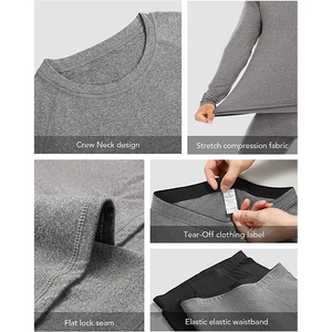 Ensemble de sous-vêtements de compression pour homme, manches longues, séchage rapide, respirant, évacuation de l'humidité, léger, doux, vêtements de sport, gym, course à pied - Product Image 4