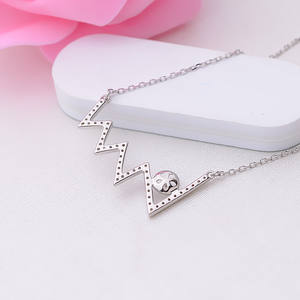 Collar de Plata S925 con Colgante de Electrocardiograma y Perla para Clavícula, Accesorio de Joyería DIY para Mujer - Product Image 5