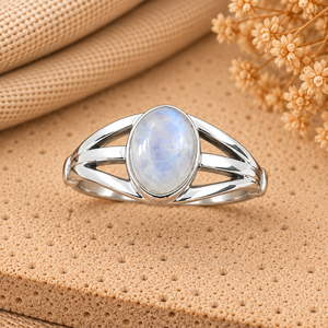 Rainbow Moonstone Oval Silver <b>Ring</b> Handmade Gemstone Statement <b>Ring</b> <b>Boho</b> Moonstone Jewelry Oval Stone <b>Ring</b> Wholesale - Product Image 6