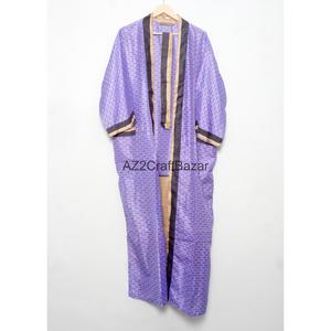 Bata Kimono 100% Seda, Transpirable, de Secado Rápido, con Cierre de Cordón, Largo Completo, Estampado, Cuello en V, Suave, para Otoño, Verano y Primavera - Product Image 1