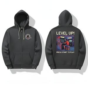 Sweat à capuche personnalisé style anime avec impression graphique pour homme, tricoté, uni, streetwear, fabricant - Product Image 5