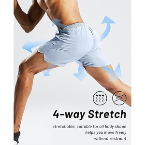 Shorts de sport en toile pour homme, Spandex/Polyester, ultra doux, respirant, éco-responsable, décontracté, pour l'entraînement, l'été - Product Image 3