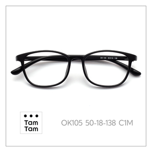 แว่นตา Tam Tam Unisex Oval Full-Rim OK105 50-18-138 C1 น้ำหนักเบาป้องกันรังสียูวีสไตล์คลาสสิก - Product Image 2
