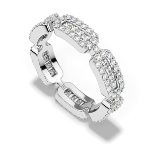 Bague large en or 14 carats avec diamants de laboratoire, design multi-pierres, bijoux pour femmes, disponible en or 10 carats, 14 carats, 18 carats et platine - Product Image 1