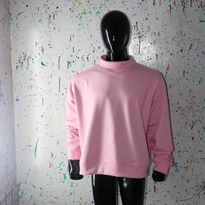 PINK <b>Mock</b> <b>Neck</b> Sweatshirt 100% NAVY BLUE Applique Embroidery wide <b>neck</b> Sweatshirt Finer Threads - Product Image 5