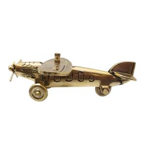 Avion à réaction en laiton, modèle réduit vintage, objet décoratif de table, statue d'avion miniature antique pour la décoration de la maison et du bureau, finition brillante - Product Image 6