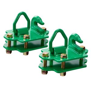 Ganci per Benna Trattore in Acciaio Forgiato Grado 70 da 3/8'' con Anello di Ancoraggio, Confezione da 2, Piastre Posteriori con Gancio a Bullone per Traino - Product Image 6