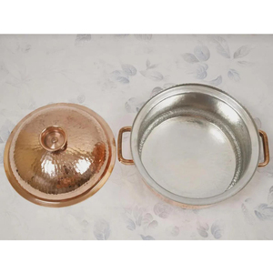 Olla de Cobre Martillado Vintage de Último Diseño con Tapa, Dos Asas Metálicas, Utensilio de Cocina Redondo, Olla para Cocinar, Accesorios de Cobre - Product Image 2