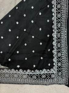 Ensemble de robe en mousseline de soie éthérée pour femmes Costume Kurta Salwar évasé de créateur avec bordure en dentelle Dupatta Mode de fête pakistanaise de l'Inde - Product Image 3