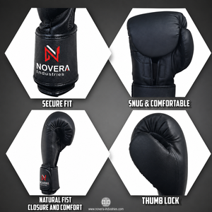 Gants de boxe en cuir véritable imperméables à doigts complets, design à lacets, évacuation de l'humidité, respirants, pour le sparring - Vente en gros - Product Image 6