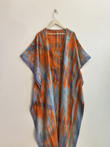 Assorted Recycled Silk Kaftan Women Vintage <b>Maxi</b> <b>Dress</b> <b>Bohemian</b> Luxury Gown - Product Image 5