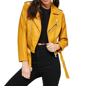 Chaqueta de Cuero de Moda para Mujer, Traje de Mujer, Talla Pequeña y Grande, Chaqueta Amarilla para Mujer - Product Image 1
