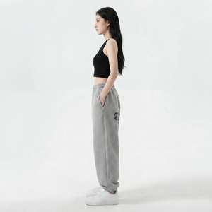 Women Distressed Embroidery <b>Oversize</b> <b>Sweatpants</b> Casual Street Wear 100% Fleece Polyester Loose Fit Street Wear Sweat Pants - Product Image 3