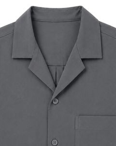 Chemise décontractée surdimensionnée pour homme, gris anthracite, personnalisée, à manches courtes, col cubain, coupe ample, tendance estivale - Product Image 5