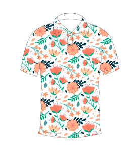 เสื้อโปโลพิมพ์ลายดอกไม้สำหรับบุรุษลำลองฤดูร้อนแขนสั้นแฟชั่นคอปก - Product Image 1