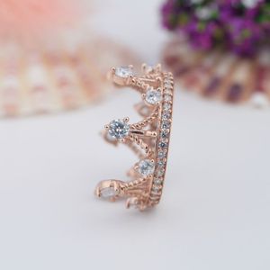 Bague de fiançailles personnalisée en or blanc 18 carats et or rose avec moissanite, bague couronne pour femme en argent sterling 925 pour sertissage à griffes certifié - Product Image 4