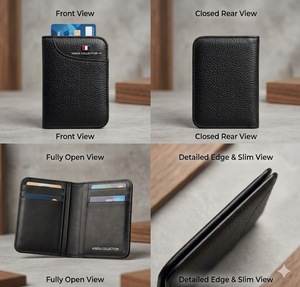 Wriza Large Capacity PU Leather Protective Sleeve Portable Multi-Function Card Holder Bag for Men Credit Card Case Organizer - Product Image 5