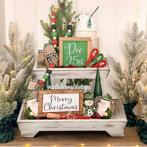 Plateau en bois moderne à 2 niveaux pour les cupcakes Présentoir de fruits Offre Spéciale décor de ferme pour la cuisine, la chambre à coucher et la cuisine - Product Image 4