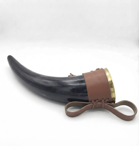 Handmade Eco-Friendly Buffalo Horn Drinking <b>Cup</b> Natural Shape Polished Leather Strap Rustic Art Collectible Form REHMAN CRAFT - Product Image 6