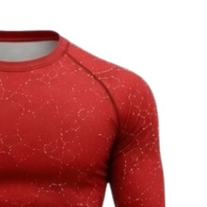 <b>Red</b> Long Sleeve Compression <b>Shirt</b> Athletic Training Gym Workout Breathable Quick Dry Performance Sportswear Custom Activewear - Product Image 3