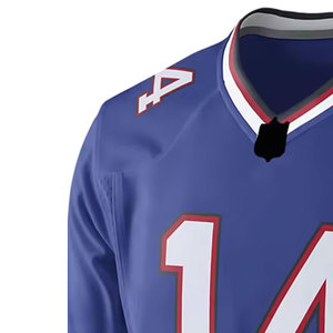 Nueva Llegada, Venta Especial, Jersey de Fútbol Americano Transpirable con Cuello en V, Diseño Personalizado con Logotipo Impreso al por Mayor, Manga Corta, 100% Poliéster - Product Image 3